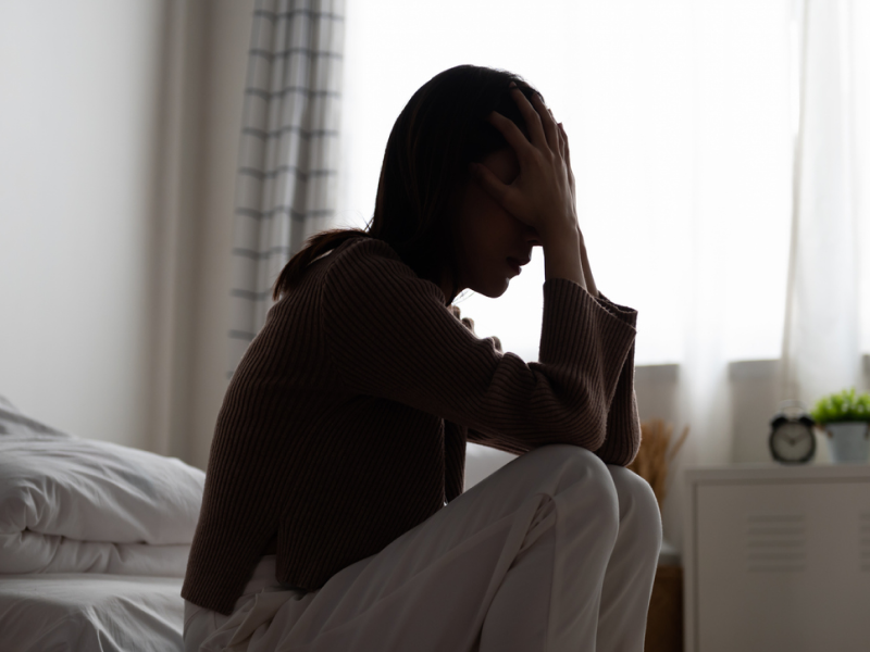 A young woman who has experienced military sexual trauma feels the mental health affects.