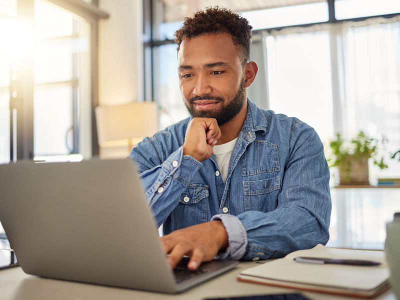 A man looks into his insurance companies mental healthcare coverage.