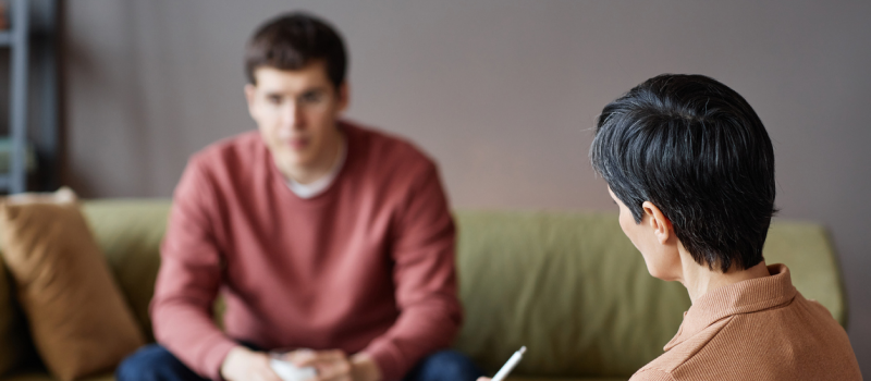 A young man goes to talk therapy to help with his depression with psychotic features.