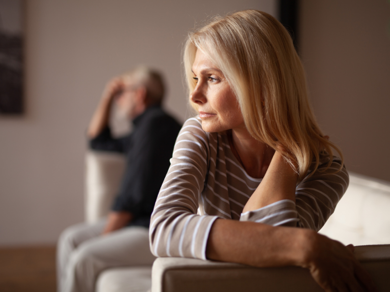 A couple experiences the mental health effects of their divorce.