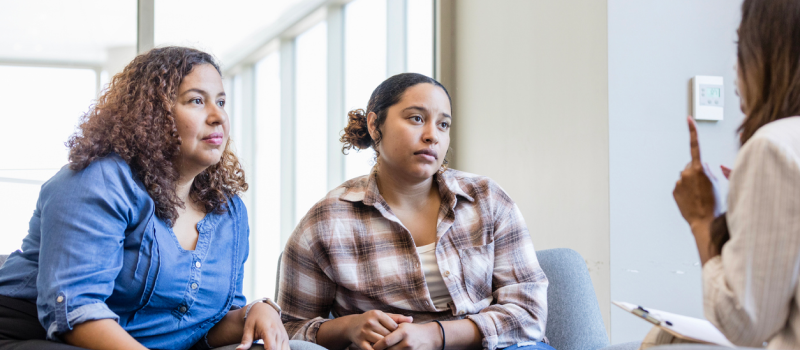 A mother and daughter seek support for suicidality.