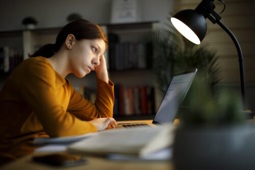 Worried teenage girl trying to understand why she can't remember parts of her life